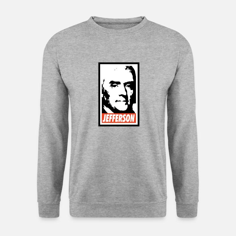 Thomas Jefferson - Unisex Pullover - Weißgrau meliert