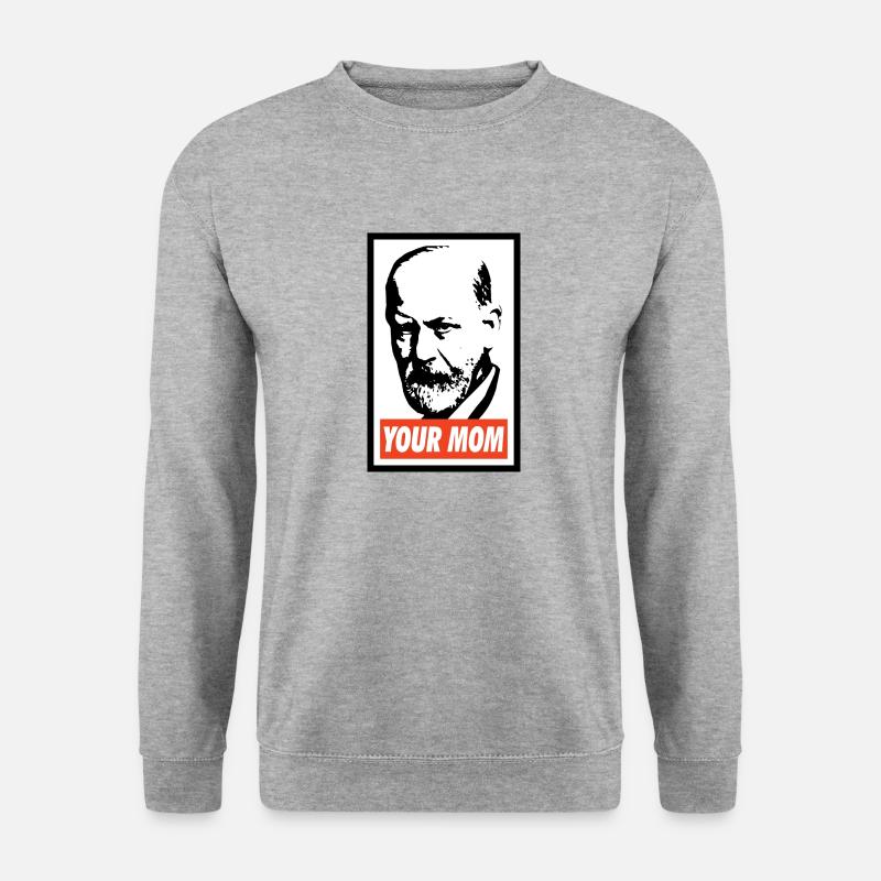 Sigmund Freud deine Mutter - Unisex Pullover - Weißgrau meliert