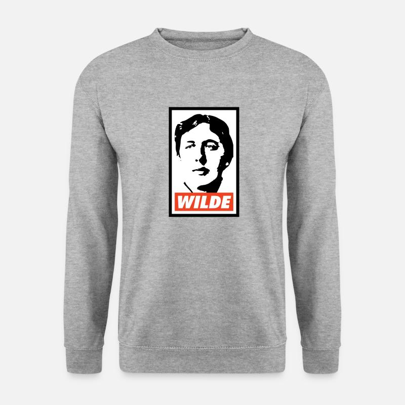 Oscar Wilde - Unisex Pullover - Weißgrau meliert