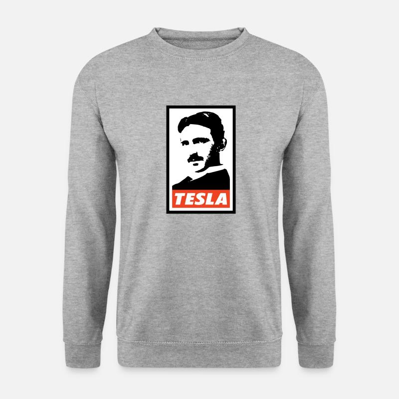 Nikola Tesla - Unisex Pullover - Weißgrau meliert