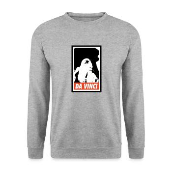 Leonardo da Vinci - Sweat-shirt Unisexe - gris chiné - Devant - Alina (178cm) & Michal (187cm)