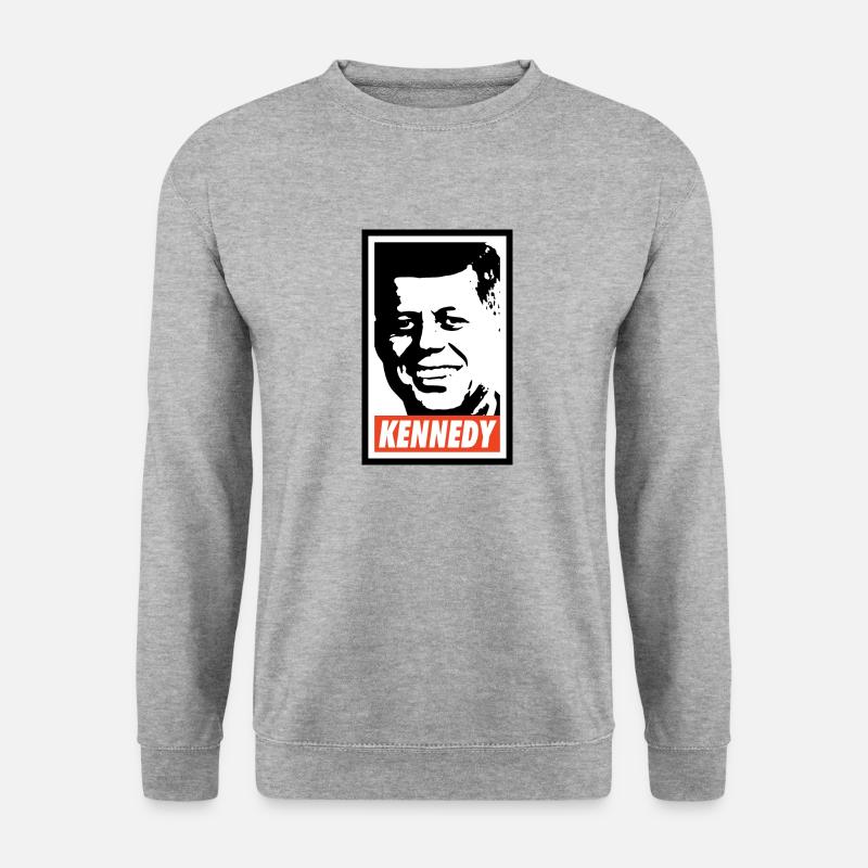 John F. Kennedy - Unisex Pullover - Weißgrau meliert