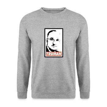 Harry S Truman - Sweat-shirt Unisexe - gris chiné - Devant - Alina (178cm) & Michal (187cm)