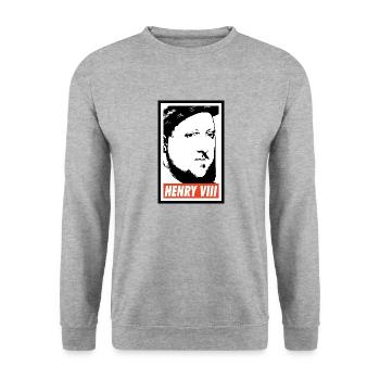 Henry 8º Rey de Inglaterra - Sweat-shirt Unisexe - gris chiné - Devant - Alina (178cm) & Michal (187cm)