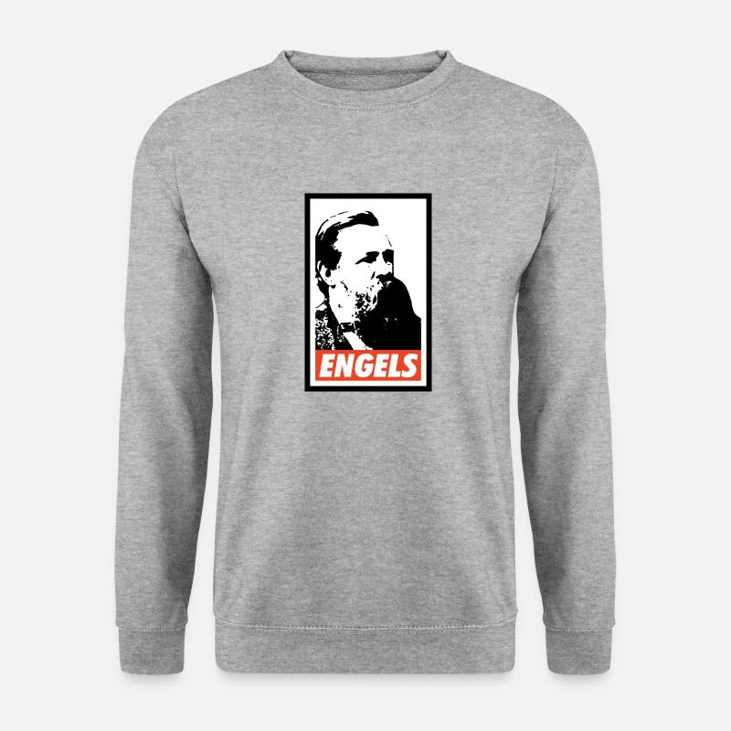 Friedrich Engels - Unisex Pullover - Weißgrau meliert