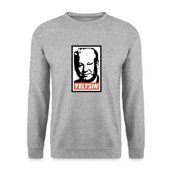 Boris Yeltsin - Unisex Sweatshirt - salt & pepper - Front - Alina (178cm) & Michal (187cm)