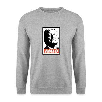 Amelia Earhart - Unisex Pullover - Weißgrau meliert - Vorne - Alina (178cm) & Michal (187cm)