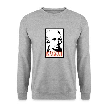 Joseph Haydn - Unisex Sweatshirt - salt & pepper - Front - Alina (178cm) & Michal (187cm)