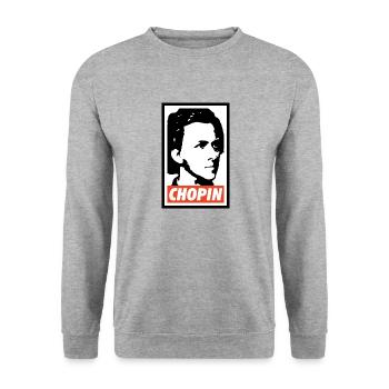 Chopin - Unisex Sweatshirt - salt & pepper - Front - Alina (178cm) & Michal (187cm)