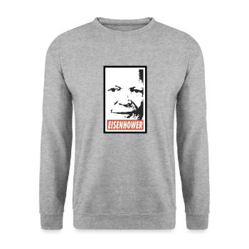 Dwight D. Eisenhower - Unisex Pullover - Weißgrau meliert - Vorne - Alina (178cm) & Michal (187cm)