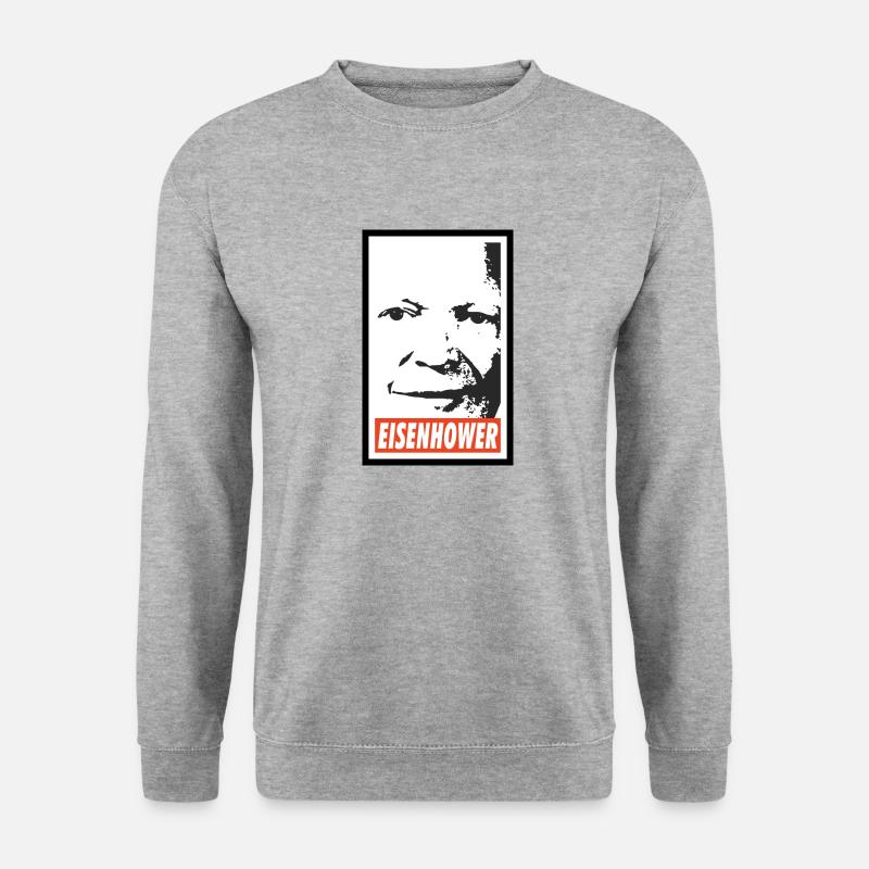 Dwight D. Eisenhower - Unisex Pullover - Weißgrau meliert