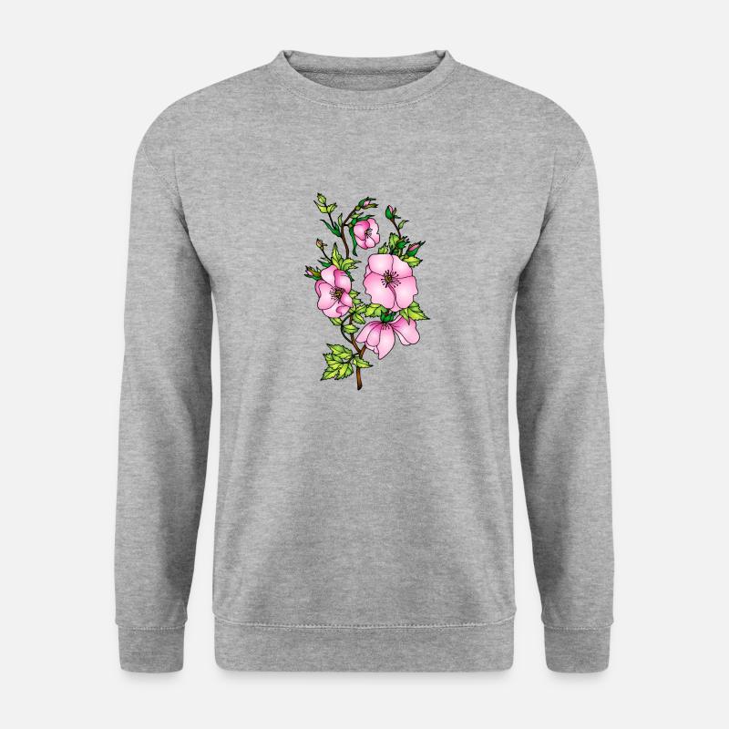 Blumen - Unisex Pullover - Weißgrau meliert