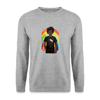 Arc-en-ciel et enfant - Sweat-shirt Unisexe - gris chiné - Devant - Alina (178cm) & Michal (187cm)
