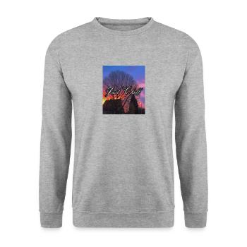 Just Chill/ colorful sky - Unisex Pullover - Weißgrau meliert - Vorne - Alina (178cm) & Michal (187cm)