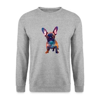 Bulldog dog dog owner dogs dog owner - Unisex Sweatshirt - salt & pepper - Front - Alina (178cm) & Michal (187cm)