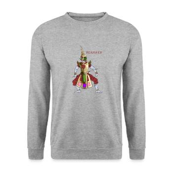 Cambodge guerrier Khmer épée drapeau I cadeau - Sweat-shirt Unisexe - gris chiné - Devant - Alina (178cm) & Michal (187cm)