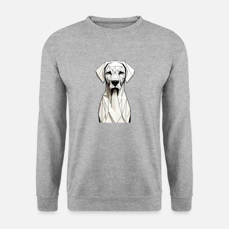 Hund - Unisex Pullover - Weißgrau meliert
