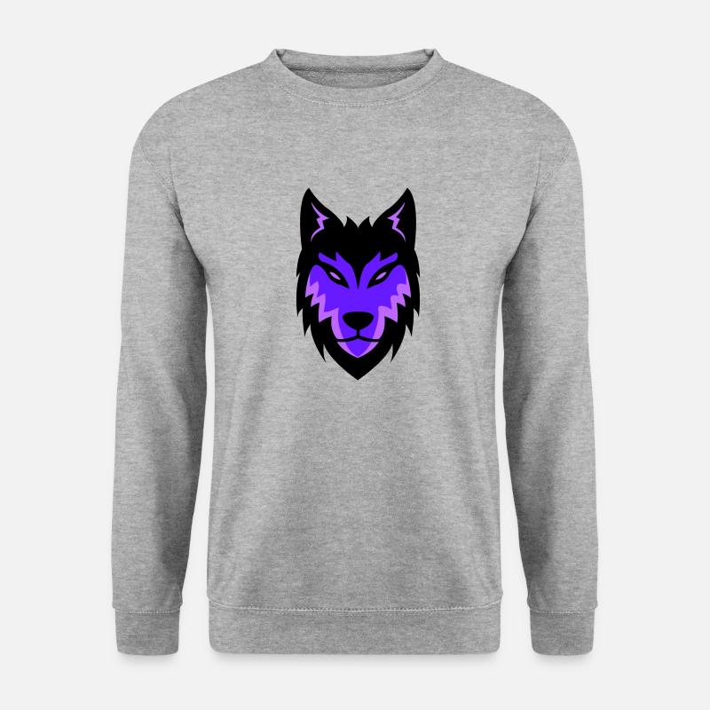 wolf 01 - Unisex Pullover - Weißgrau meliert
