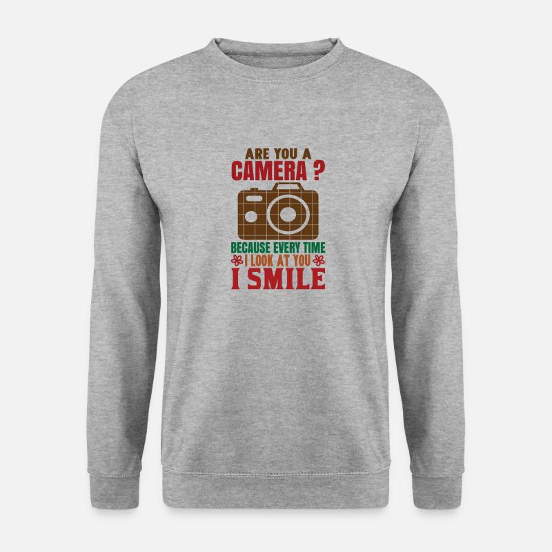 Camera Shirt Number 6 - Unisex Pullover - Weißgrau meliert