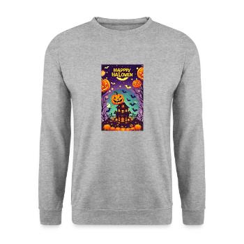 Joyeux halloween - Sweat-shirt Unisexe - gris chiné - Devant - Alina (178cm) & Michal (187cm)