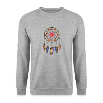Dream Catcher - Unisex Sweatshirt - salt & pepper - Front - Alina (178cm) & Michal (187cm)