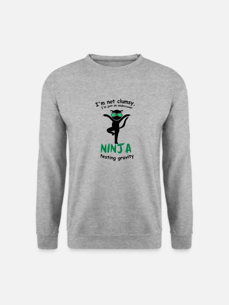 Ich bin nicht tollpatschig, ich bin nur ein Undercover-Ninja - Unisex Pullover - Weißgrau meliert