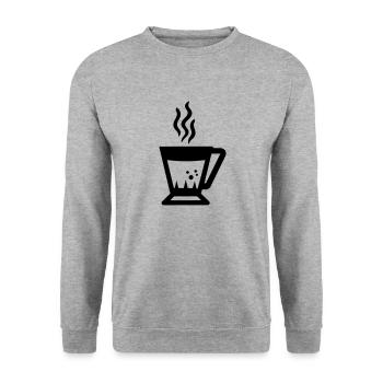 Tasse Kaffee - Unisex Pullover - Weißgrau meliert - Vorne - Alina (178cm) & Michal (187cm)