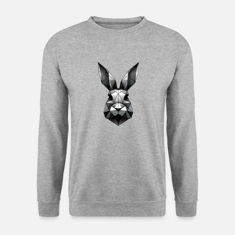 Geometric Bunny Polygon Rabbit Design - Unisex Sweatshirt - salt & pepper