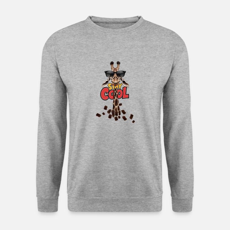 Bleib cool Giraffe - Unisex Pullover - Weißgrau meliert