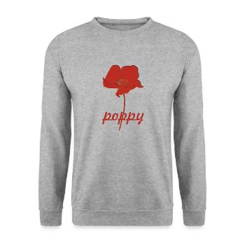 mohnblume poppy - Unisex Pullover - Weißgrau meliert - Vorne - Alina (178cm) & Michal (187cm)