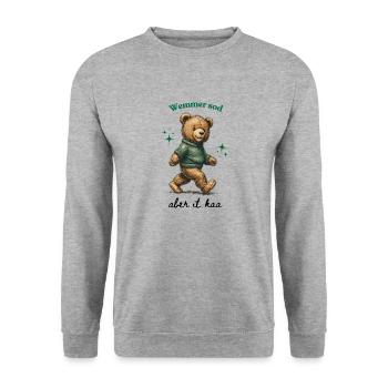 Schwaben Shirt – Wemmer sod aber it kaa - Unisex Pullover - Weißgrau meliert - Vorne - Alina (178cm) & Michal (187cm)