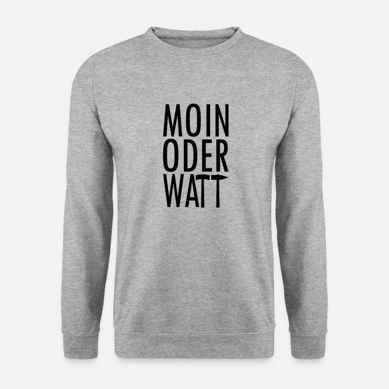 Moin oder Watt Ruhrpott - Unisex Pullover - Weißgrau meliert