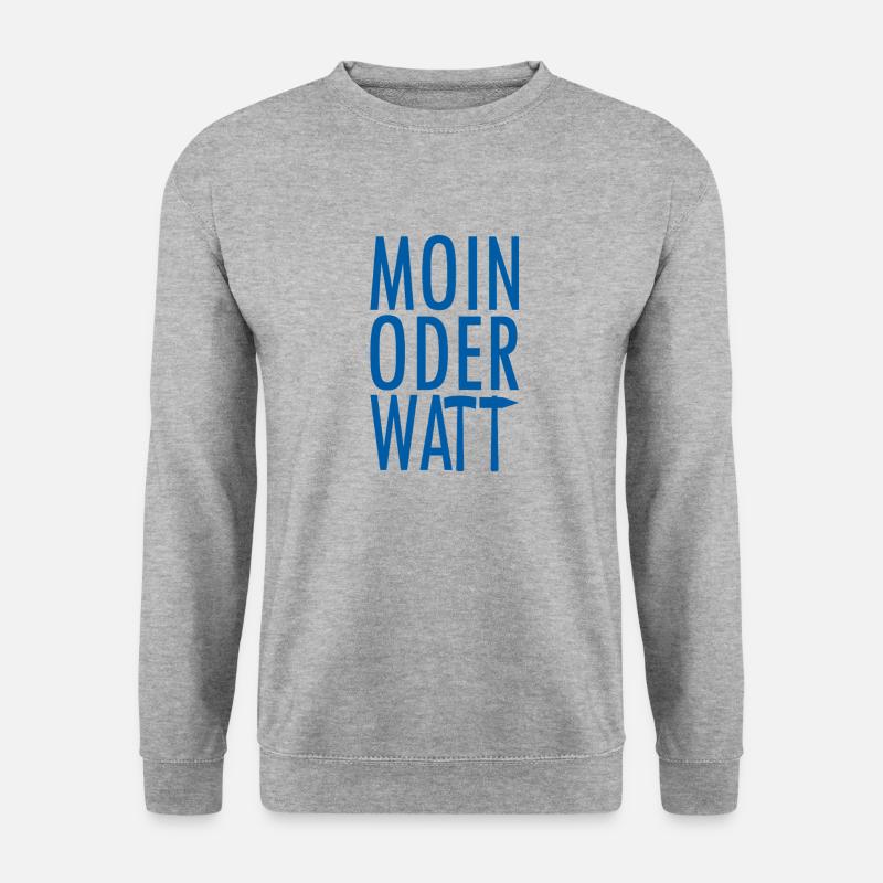Moin oder Watt Ruhrpott - Unisex Pullover - Weißgrau meliert