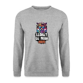 Lloret De Mar 2025 Urlaub Fuchs - Unisex Pullover - Weißgrau meliert - Vorne - Alina (178cm) & Michal (187cm)