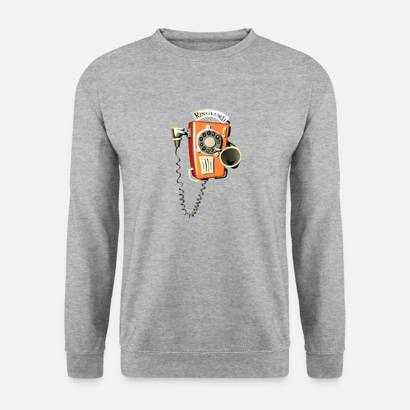 Ringlord Telefon Wandtelefon - Unisex Pullover - Weißgrau meliert