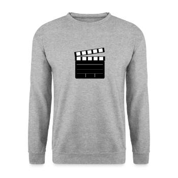 Cut - Filmklappe - Unisex Pullover - Weißgrau meliert - Vorne - Alina (178cm) & Michal (187cm)