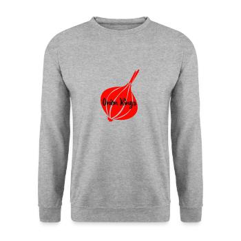 Onion Ring 2 - Unisex Pullover - Weißgrau meliert - Vorne - Alina (178cm) & Michal (187cm)