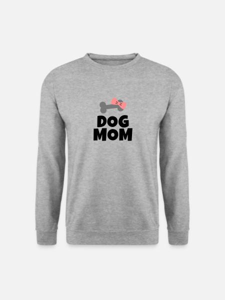 Dog Mom - Unisex Pullover - Weißgrau meliert