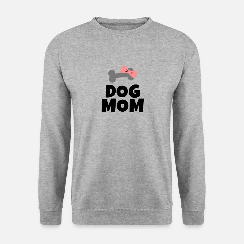 Dog Mom - Unisex Pullover - Weißgrau meliert