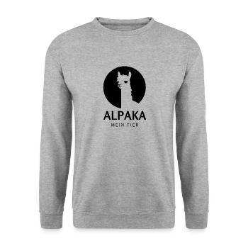 Flauschiges Alpaka-Gefühl - Unisex Pullover - Weißgrau meliert - Vorne - Alina (178cm) & Michal (187cm)
