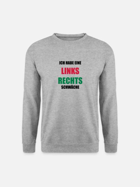 Links rechts schwaeche rot grün green red - Unisex Pullover - Weißgrau meliert