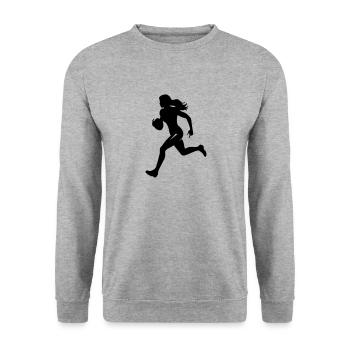 Football américain Femme Silhouette - Sweat-shirt Unisexe - gris chiné - Devant - Alina (178cm) & Michal (187cm)