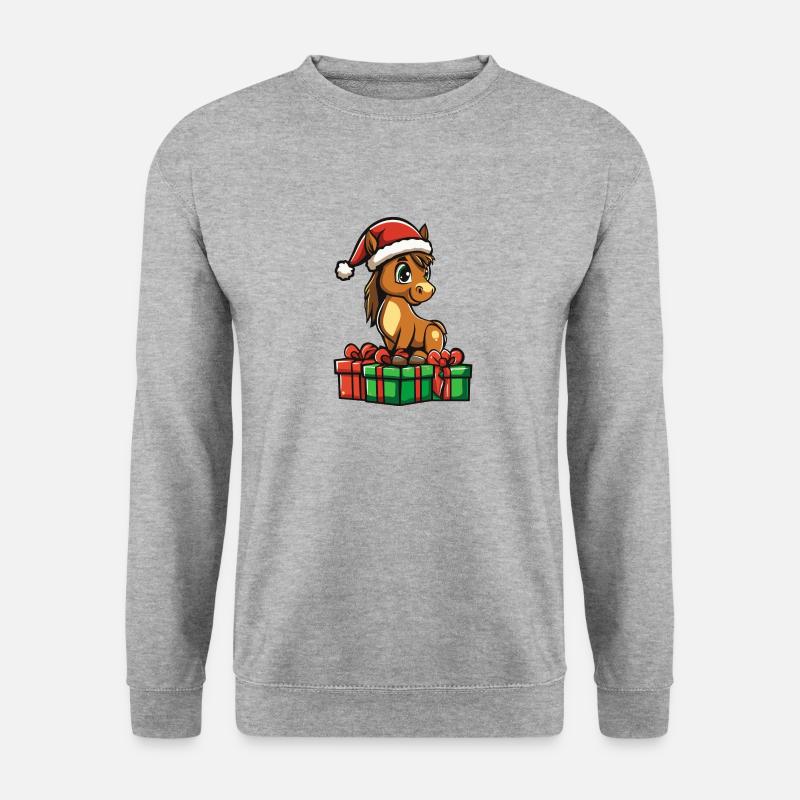 Cadeaux de Noël Cheval - Sweat-shirt Unisexe - gris chiné