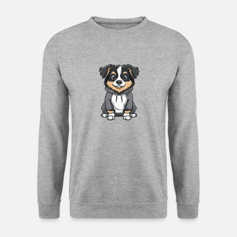 Australischer Schäferhund Lustig - Unisex Pullover - Weißgrau meliert