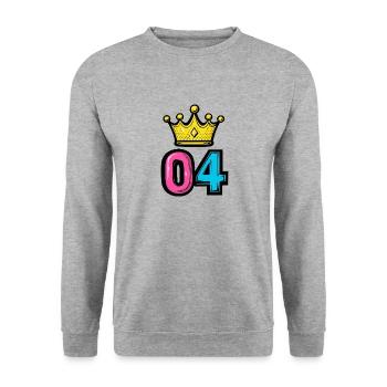 Couronne à 4 chiffres - Sweat-shirt Unisexe - gris chiné - Devant - Alina (178cm) & Michal (187cm)