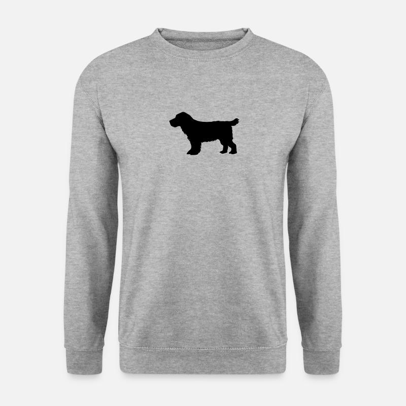 Cocker Spaniel Hund – black - Unisex Pullover - Weißgrau meliert