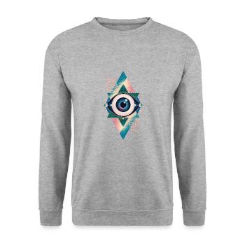 Magic Eye - Stunning Spiritual Quote - Unisex Sweatshirt - salt & pepper - Front - Alina (178cm) & Michal (187cm)
