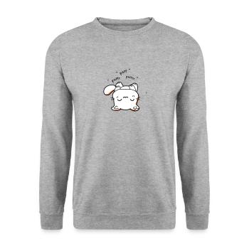 Chaton kawaii ronronne - Sweat-shirt Unisexe - gris chiné - Devant - Alina (178cm) & Michal (187cm)