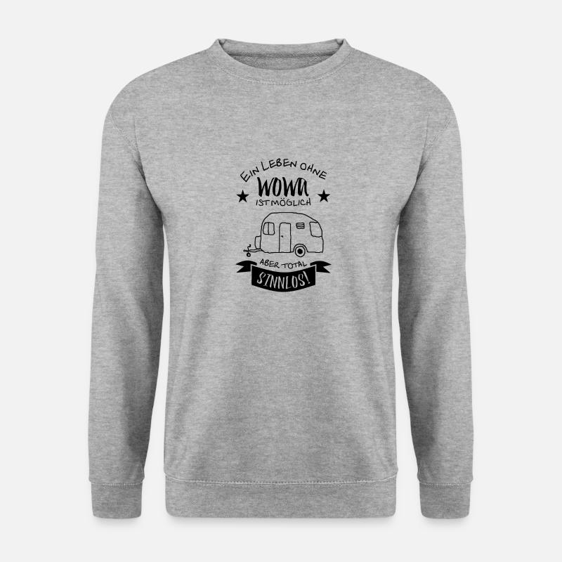 ein leben ohne wohnwagen - Unisex Pullover - Weißgrau meliert