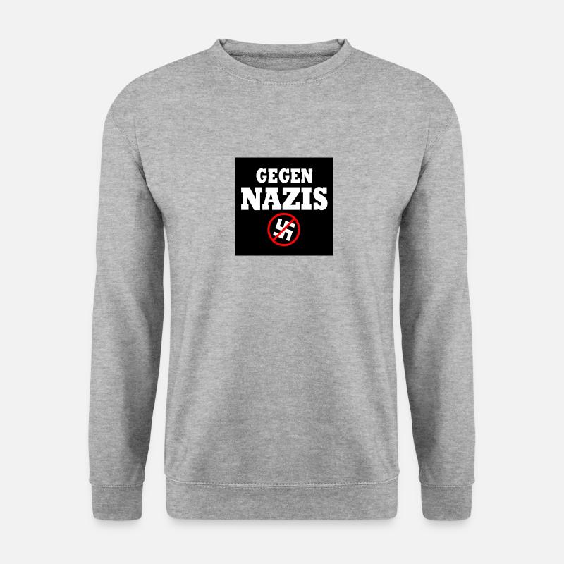 Gegen nazis - Unisex Pullover - Weißgrau meliert